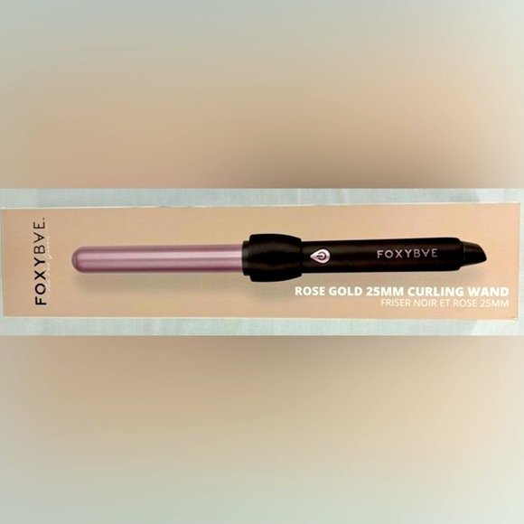 FOXYBAE 25mm LIMITED EDITION Rose Gold & Black Curling Wand Ceramic Tourmaline - Picture 7 of 10
